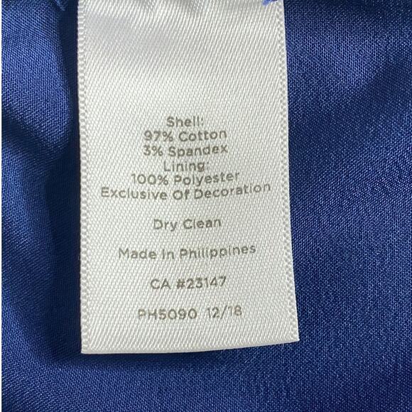 Talbots Shift Dress Blue Textured Mixed Fruit Lemon Sleeveless Size 4 Old Money - Picture 4 of 16